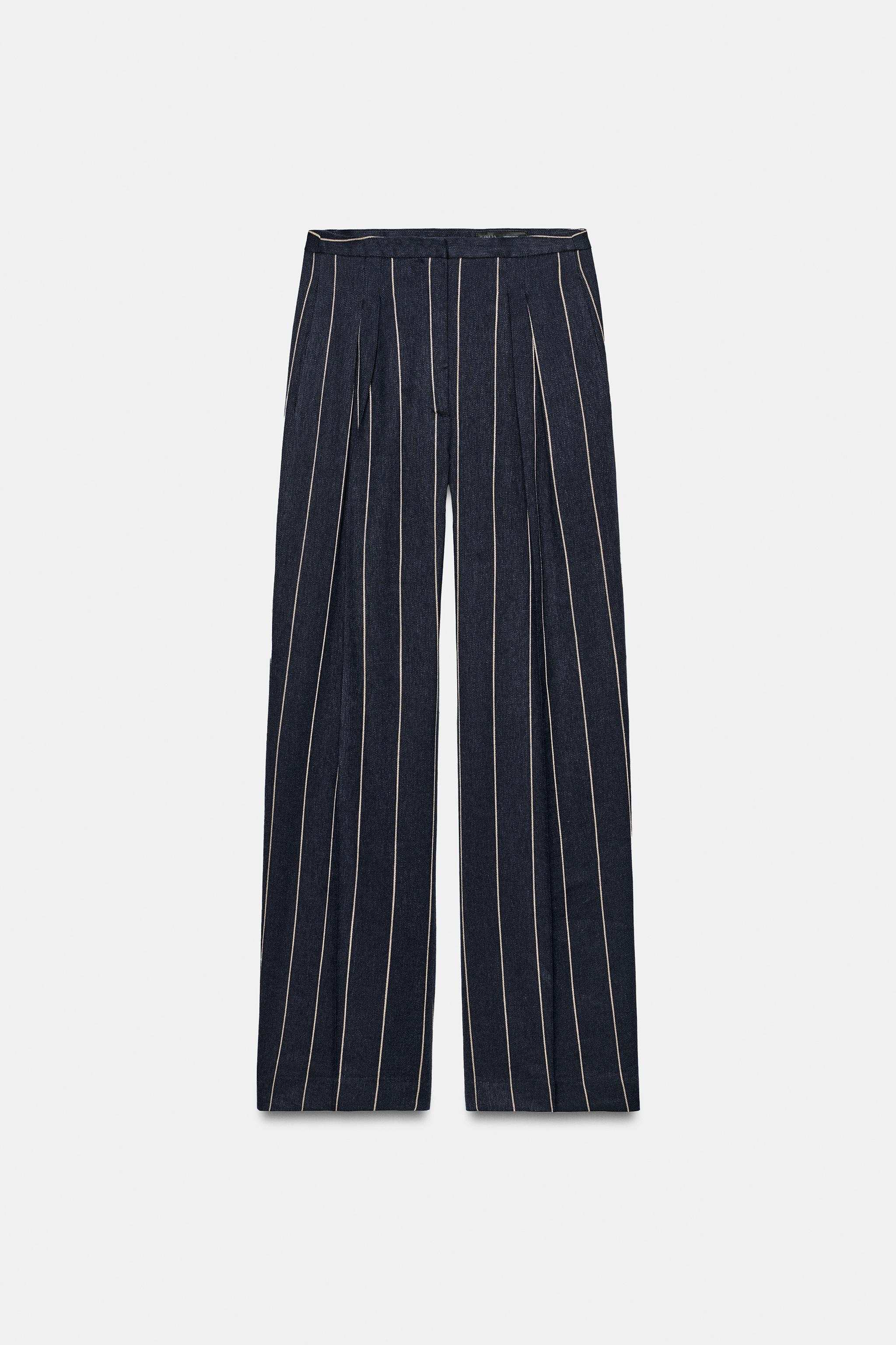 ZW COLLECTION STRIPED LINEN PANTS
